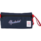 Topo Designs Triangle Dopp Kit in Recycled Nylon, 3 L Embroidery - Navy - Front