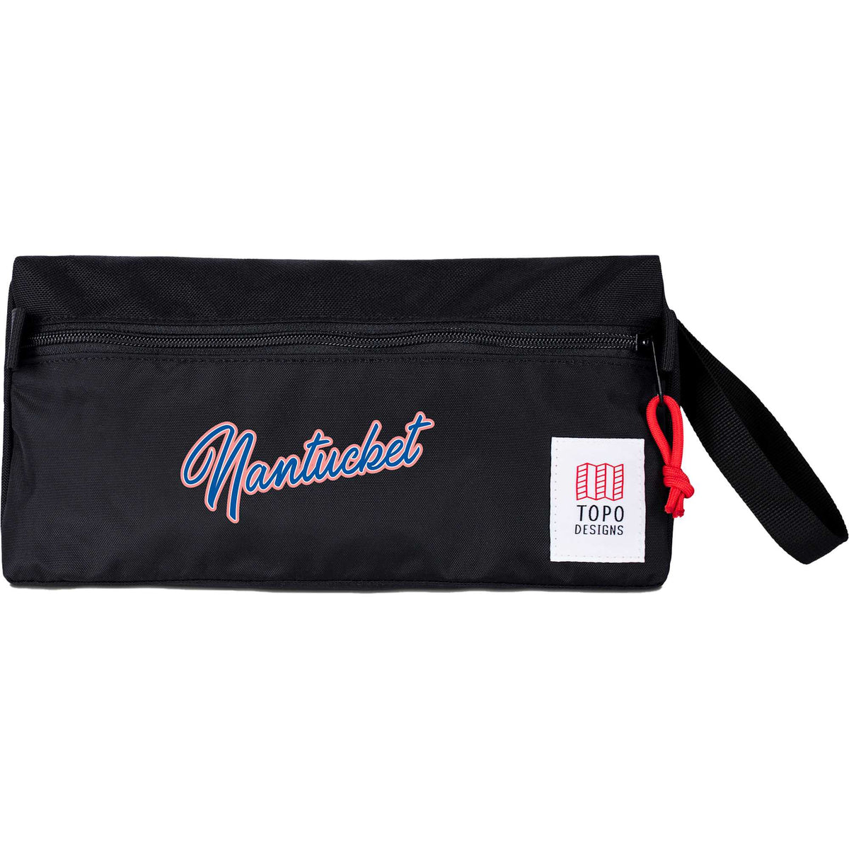 Topo Designs Triangle Dopp Kit in Recycled Nylon, 3 L Transfer - Black - Front