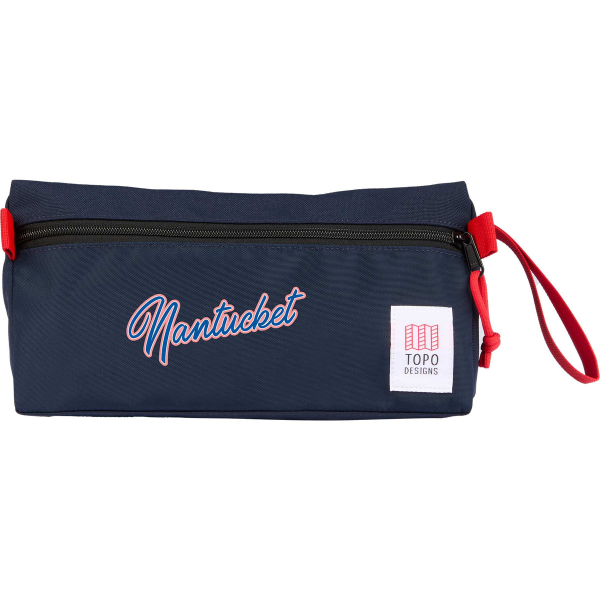 Topo Designs Triangle Dopp Kit in Recycled Nylon, 3 L Transfer - Navy - Front