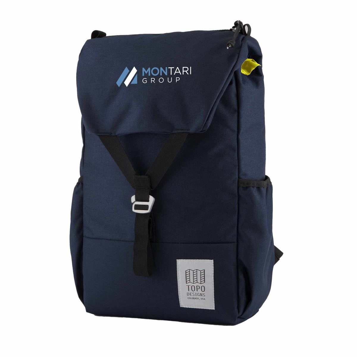 Topo Designs Y Pack with G-Hook Flap, 15 Inch Transfer - Navy - Left Angle