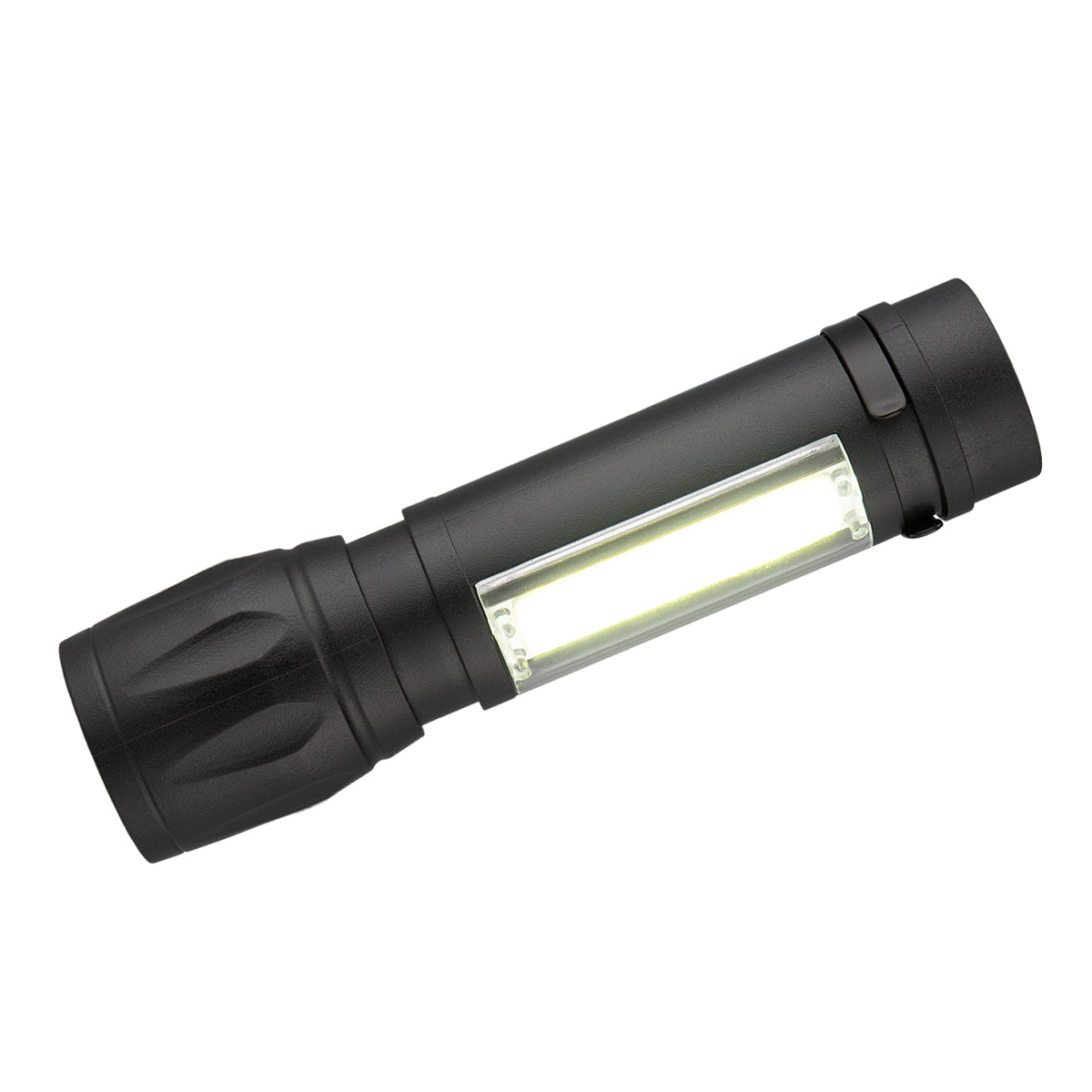 Torch Flashlight, Rechargeable - Black - Side_On