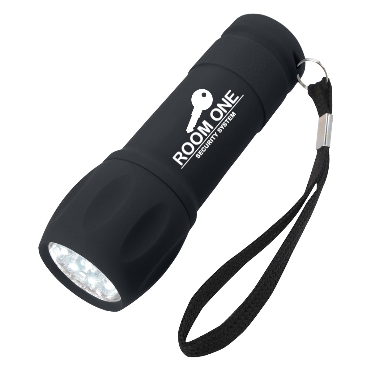 Torch Light, Rubberized - Black - Pad Print