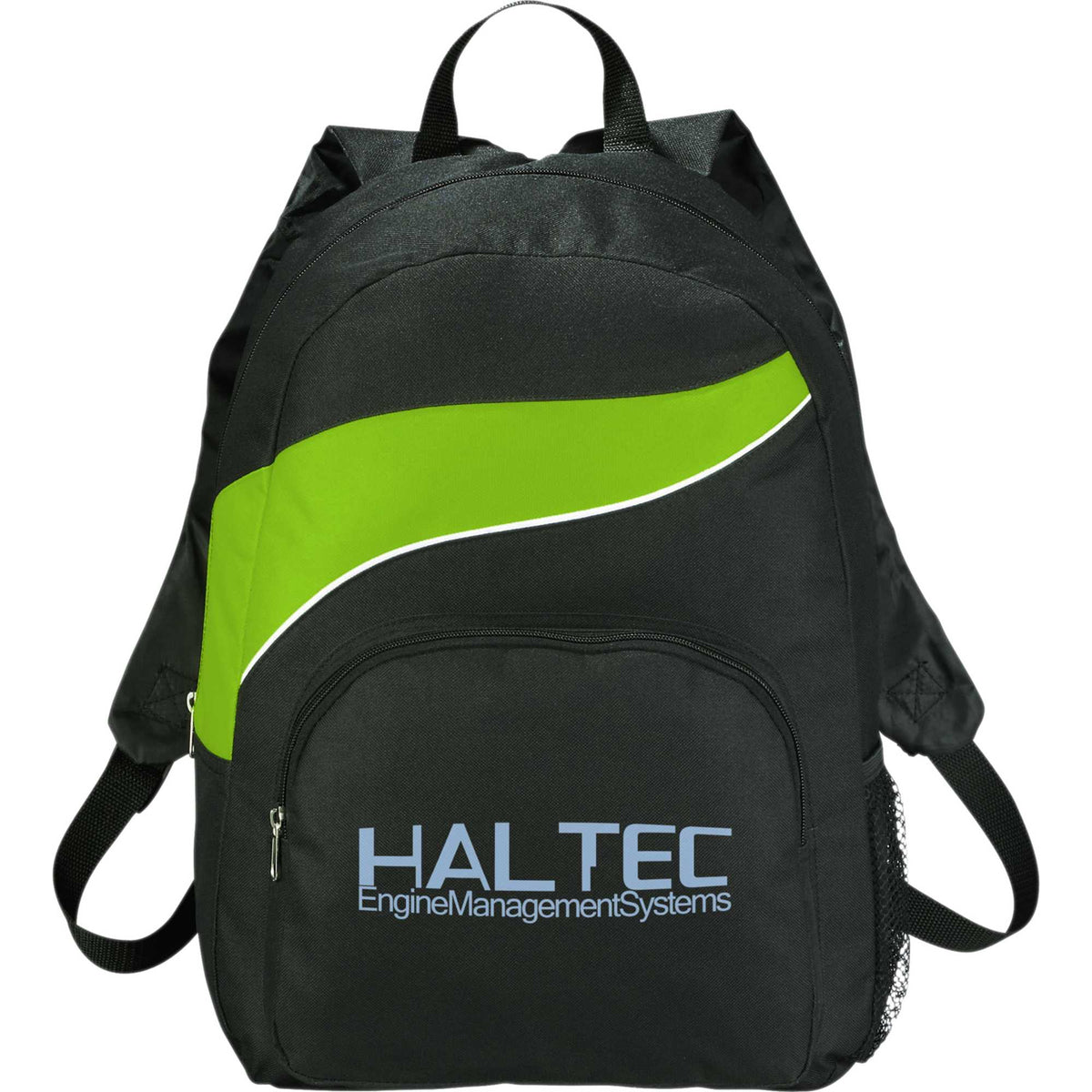 Tornado Deluxe Backpack with Side Mesh Pocket - Lime Green - Front