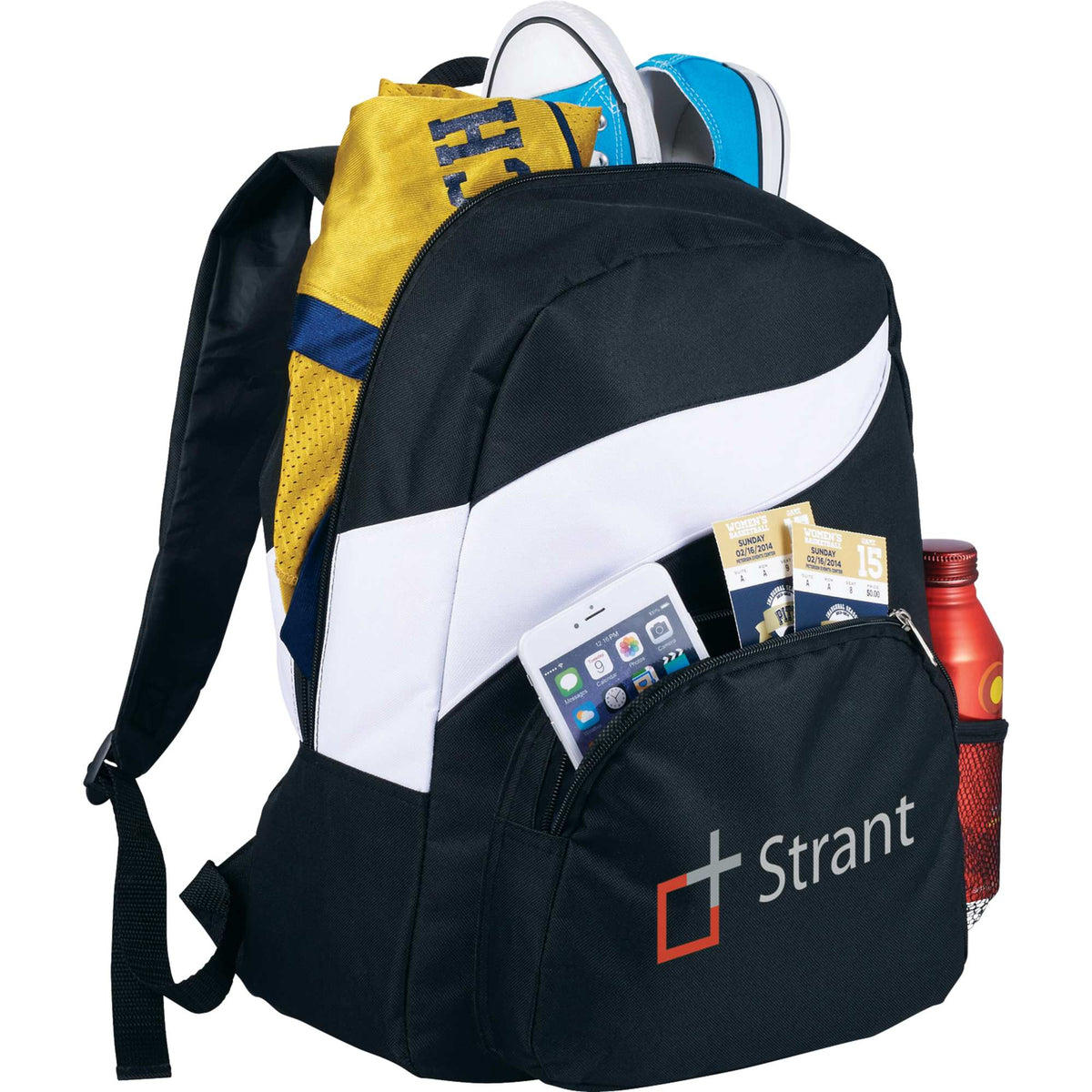 Tornado Deluxe Backpack with Side Mesh Pocket - White - Photo