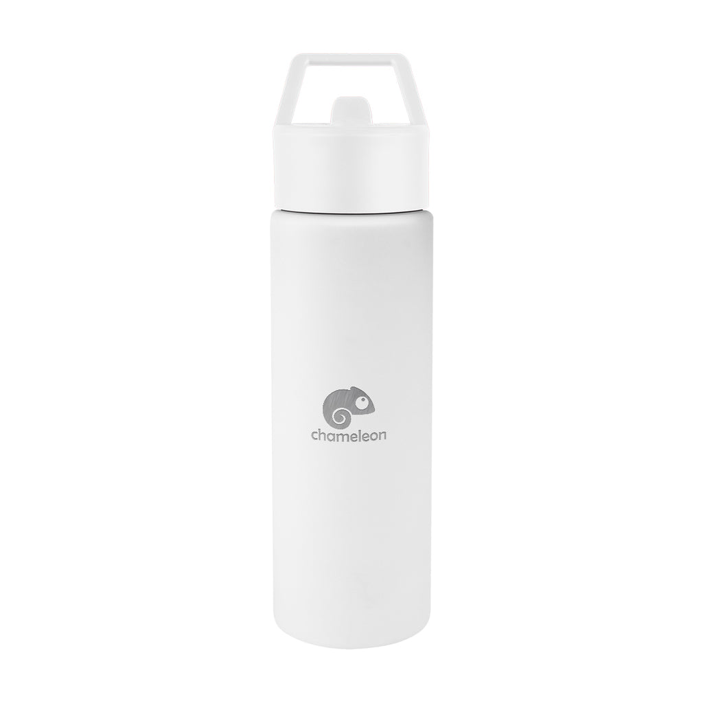 Torrey Recycled Stainless Steel Bottle, 24 oz - White - Laser Engraving