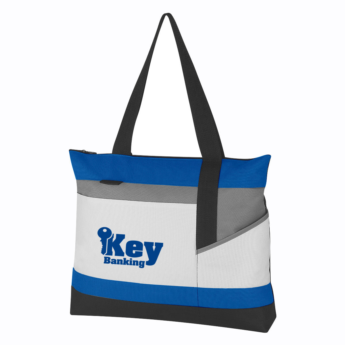 Tote Bag, Advantage Embroidery - White/royal - Silk Screen