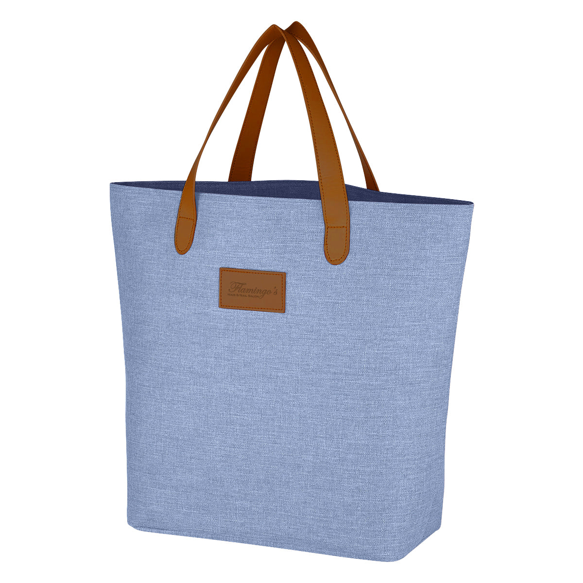 Tote Bag, Heathered - Blue - Debossing