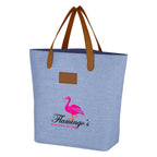 Tote Bag, Heathered Debossing - Blue - Colorbrite