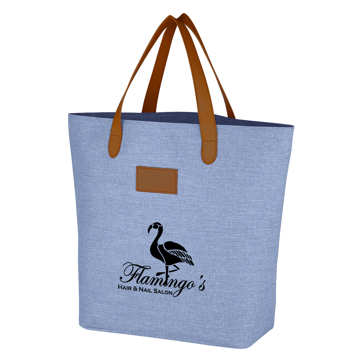 Tote Bag, Heathered Debossing - Blue - Silk Screen