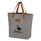Tote Bag, Heathered Debossing - Gray - Silk Screen