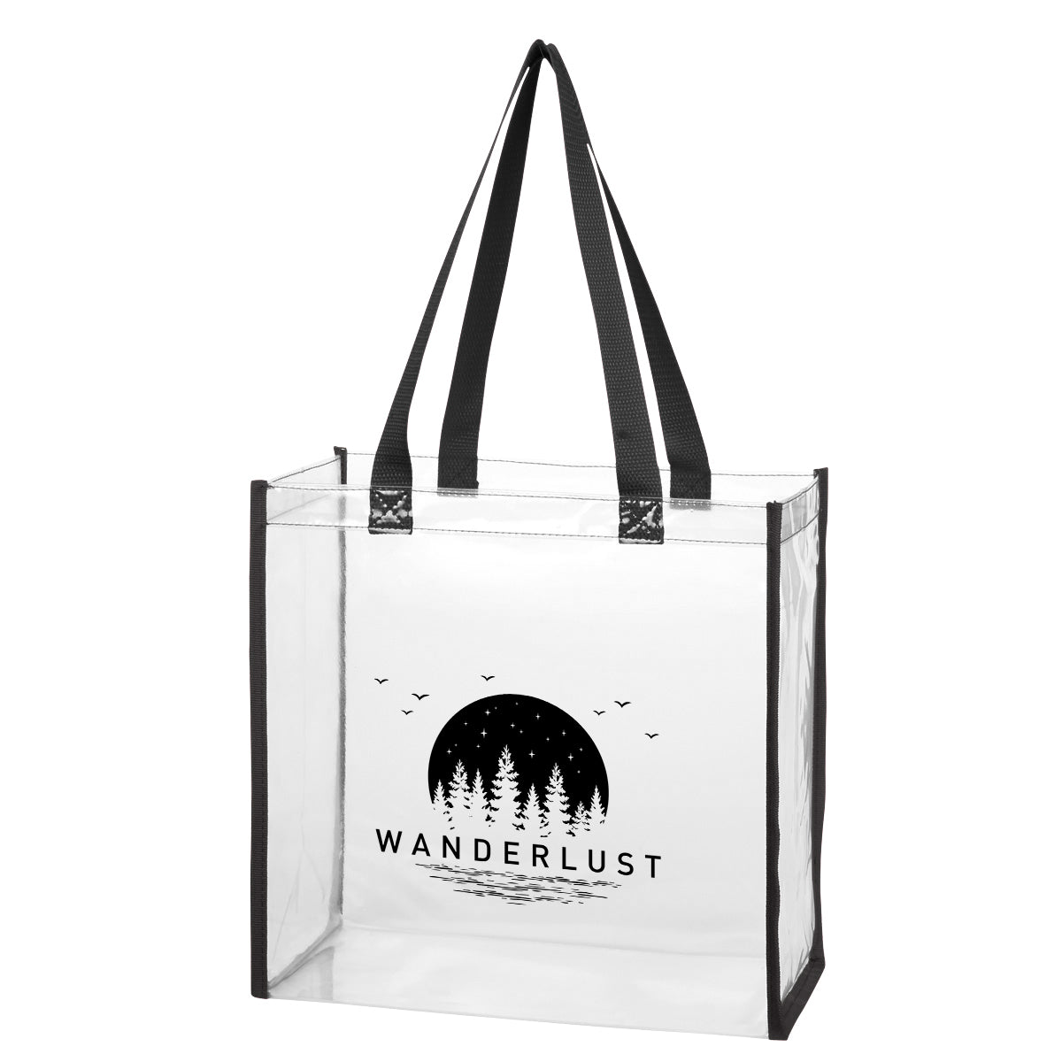 Tote Bag in Clear EVA - Clear with Black - Silk Screen