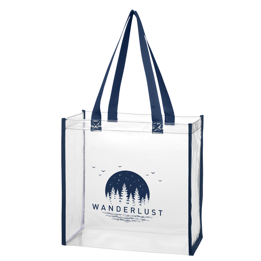 Tote Bag in Clear EVA - Navy - Silk Screen