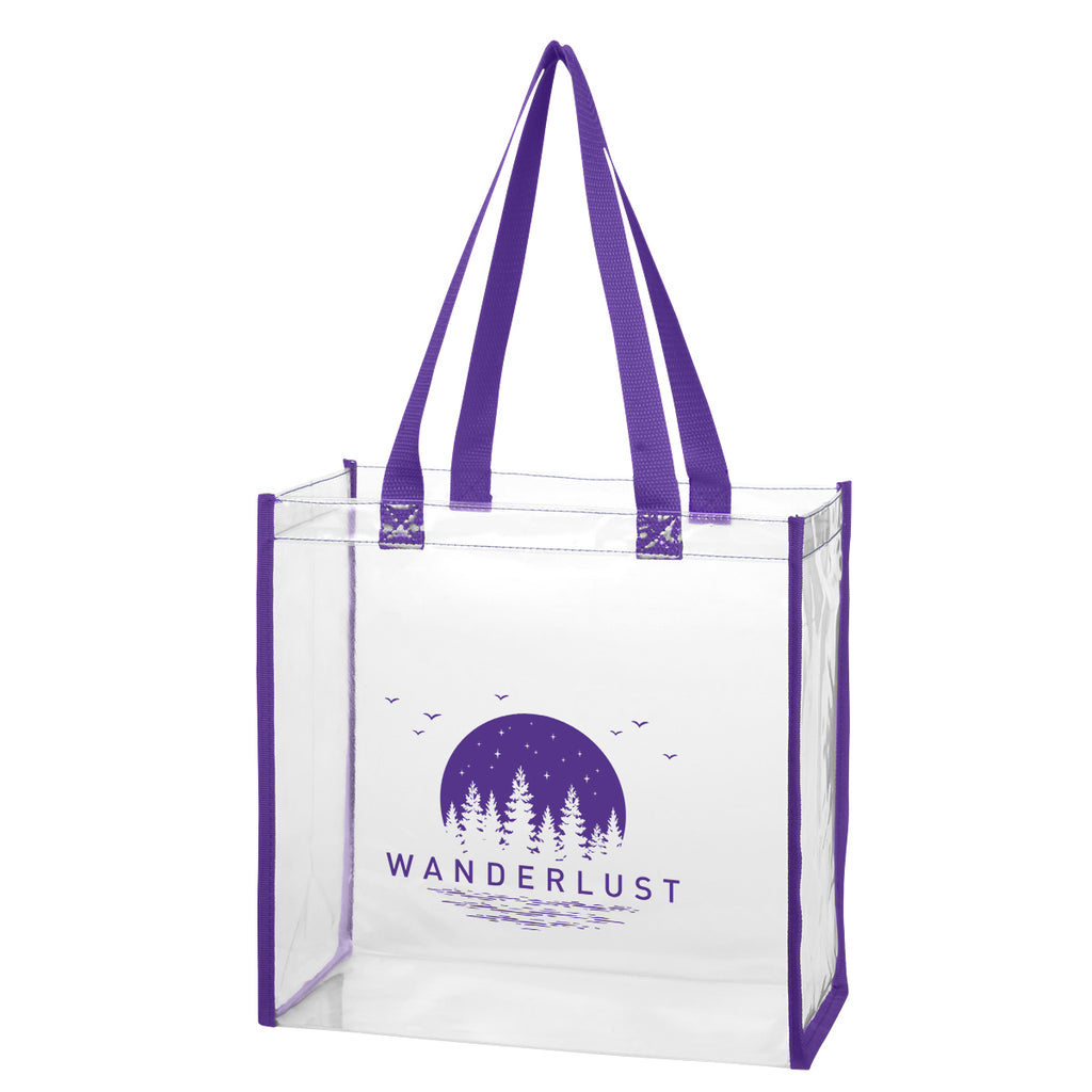 Tote Bag in Clear EVA - Purple - Silk Screen