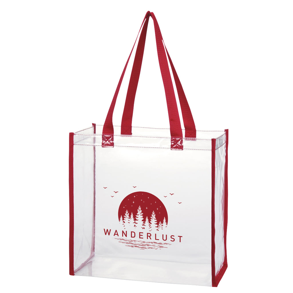 Tote Bag in Clear EVA - Red - Silk Screen