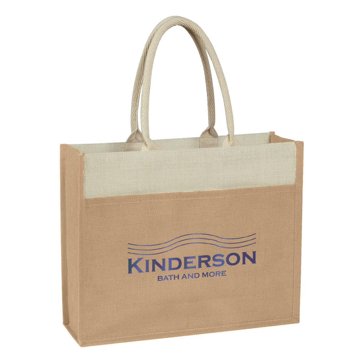 Tote Bag in Jute with Front Pocket - Colorbrite