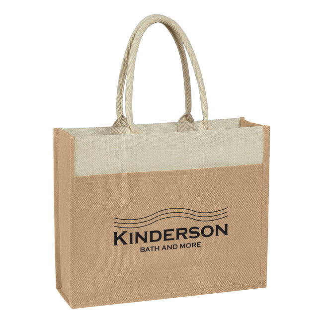 Tote Bag in Jute with Front Pocket