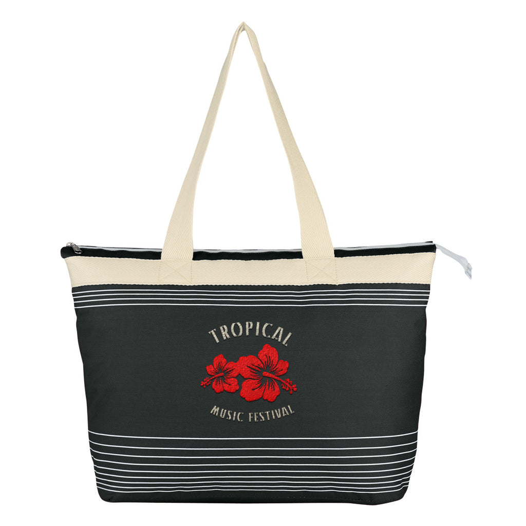Tote Bag, Marina Embroidery - Black - Embroidery