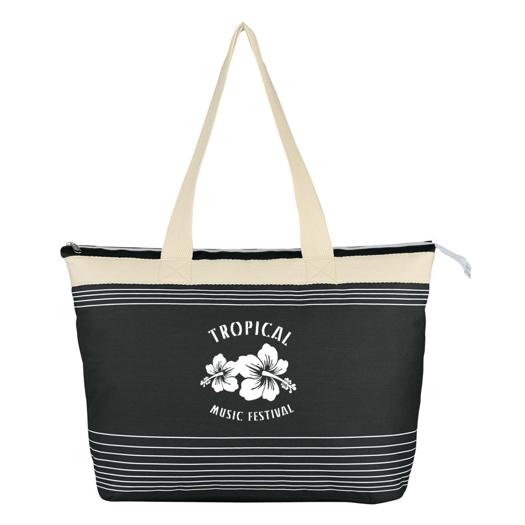 Tote Bag, Marina Embroidery - Black - Silk Screen