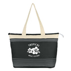 Tote Bag, Marina Embroidery - Black - Silk Screen