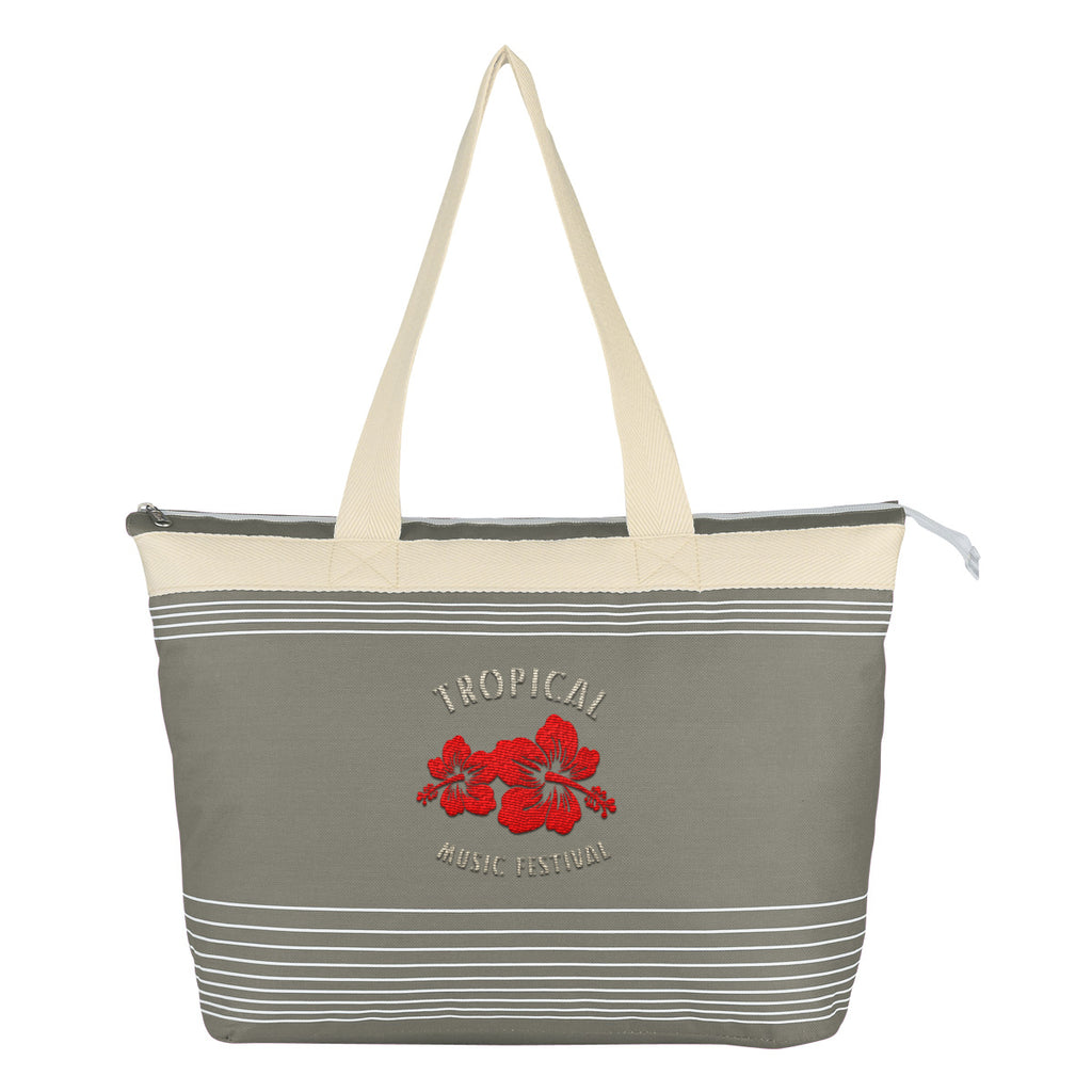 Tote Bag, Marina - Gray - Embroidery