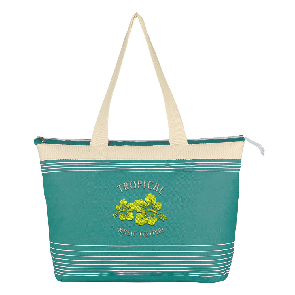 Tote Bag, Marina - Teal - Embroidery