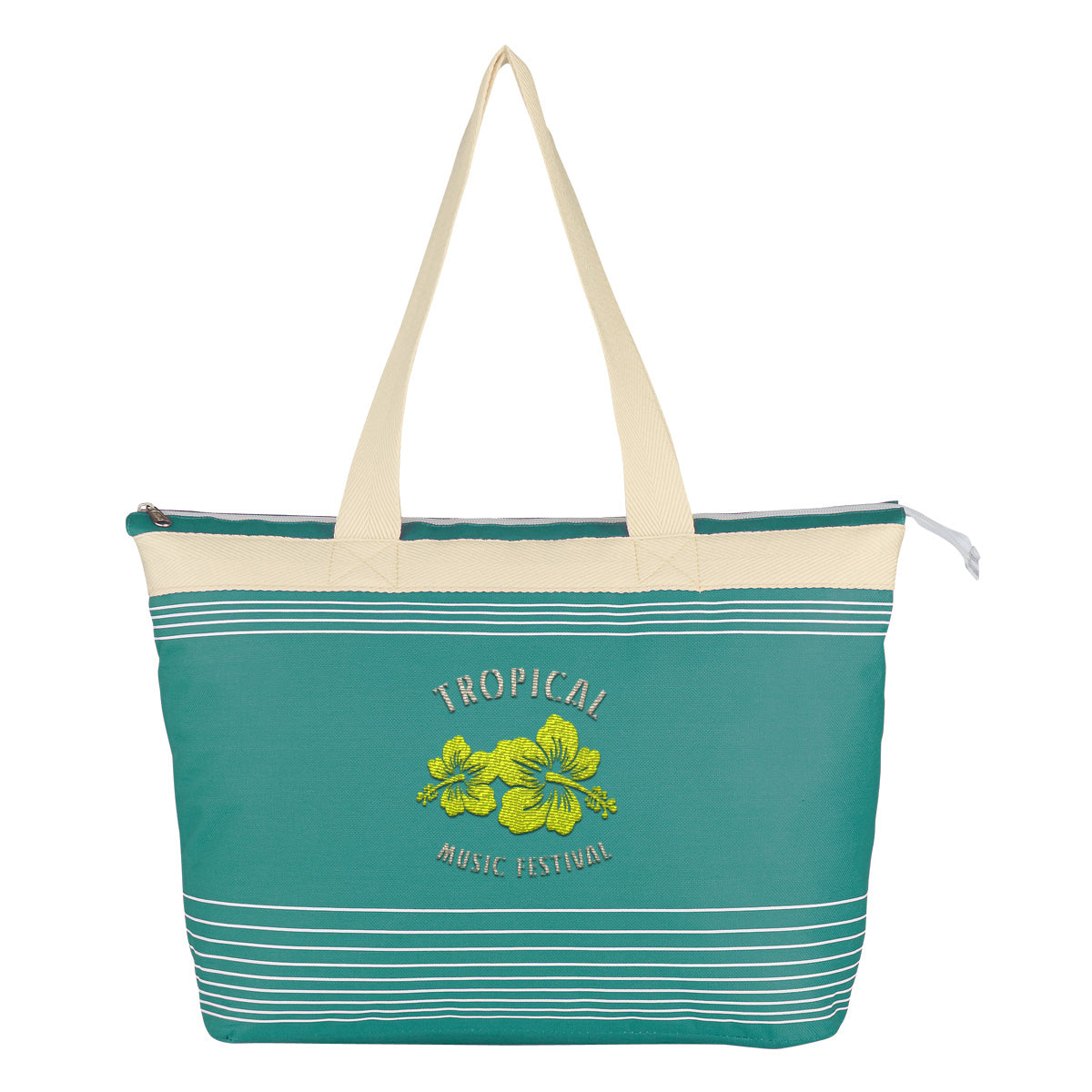 Tote Bag, Marina - Teal - Embroidery