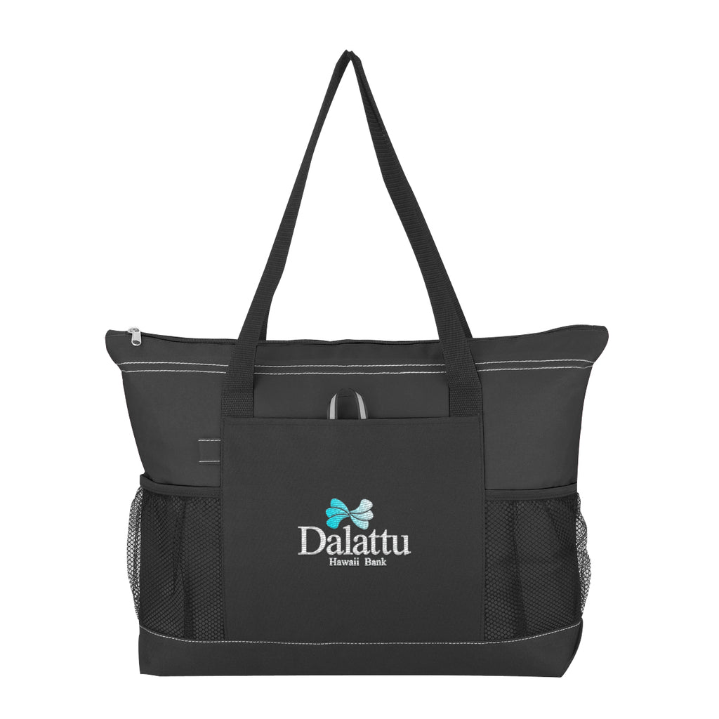 Tote Bag, Voyager - Black - Embroidery