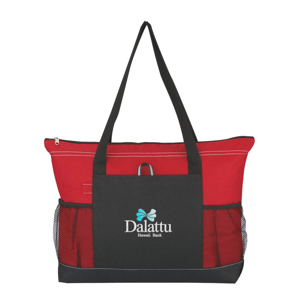 Tote Bag, Voyager - Red - Embroidery