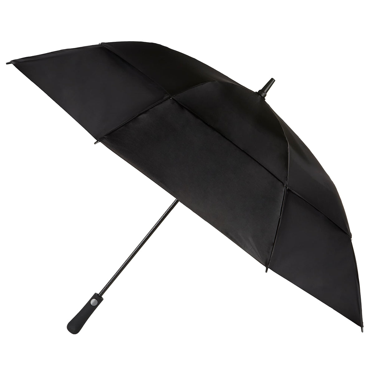 Totes Auto Open Golf Umbrella with UV Protection, 60 Inches - Black - Right Angle 2