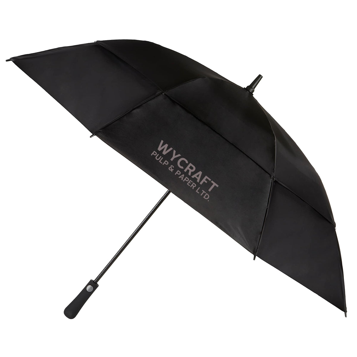 Totes Auto Open Golf Umbrella with UV Protection, 60 Inches - Black - Right Angle