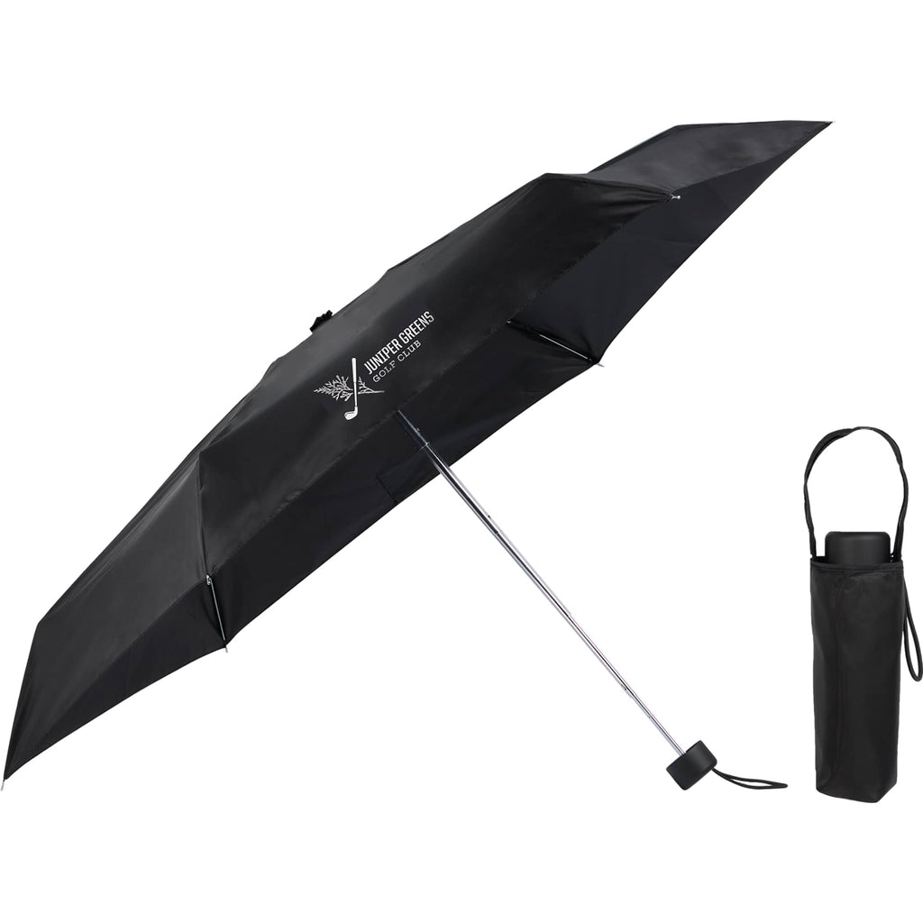 Totes Mini Travel Umbrella in Recycled Polyester, 38 Inch Transfer - Black - Default