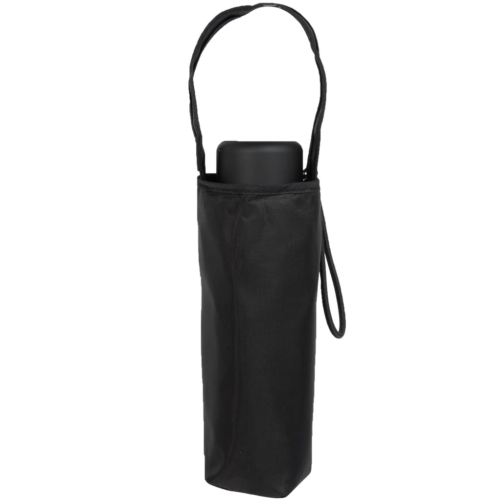 Totes Mini Travel Umbrella in Recycled Polyester, 38 Inch Transfer - Black - Sleeve