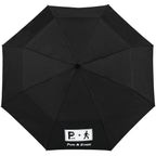 Totes Three-Section Auto Open Umbrella, 42 Inch Transfer - Black - Front