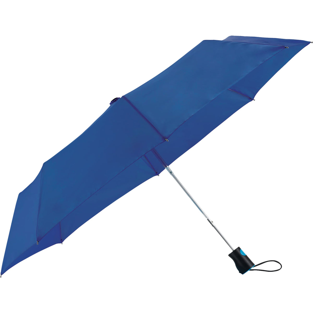 Totes Three-Section Auto Open Umbrella, 42 Inch Transfer - Blue - Photo 3
