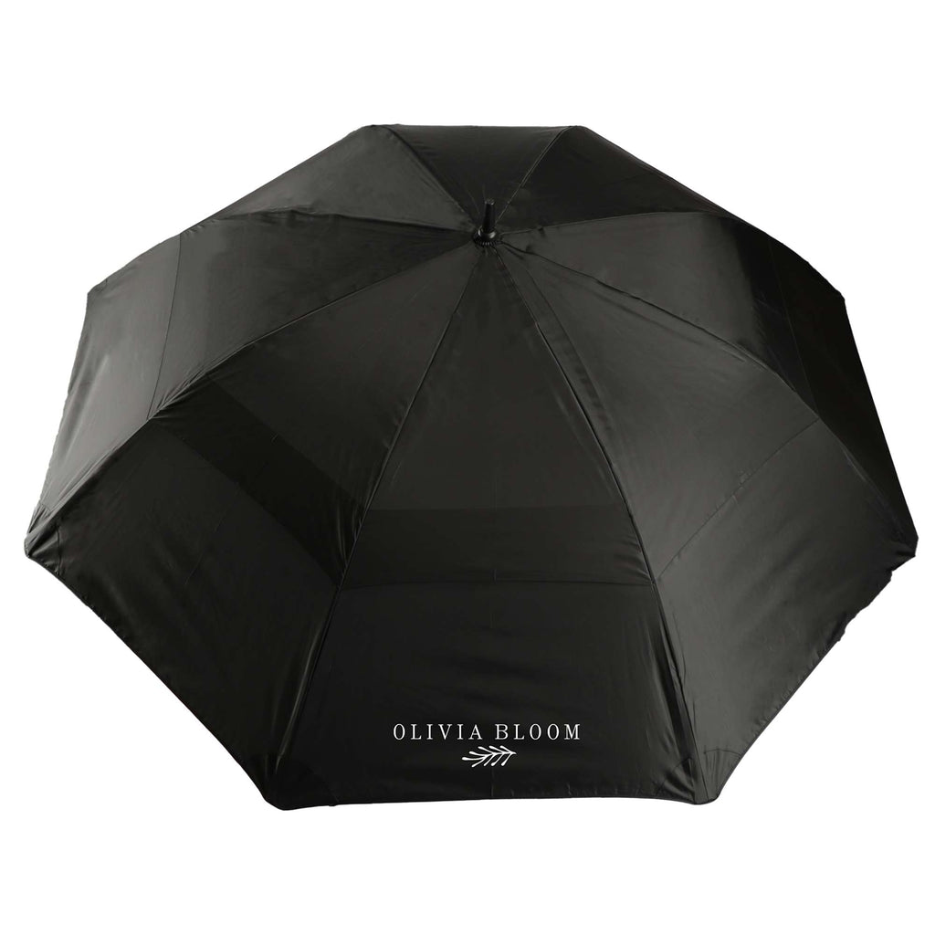 Totes Titan Vented Golf Umbrella in Recycled PET, 60 Inches Transfer - Black - Front