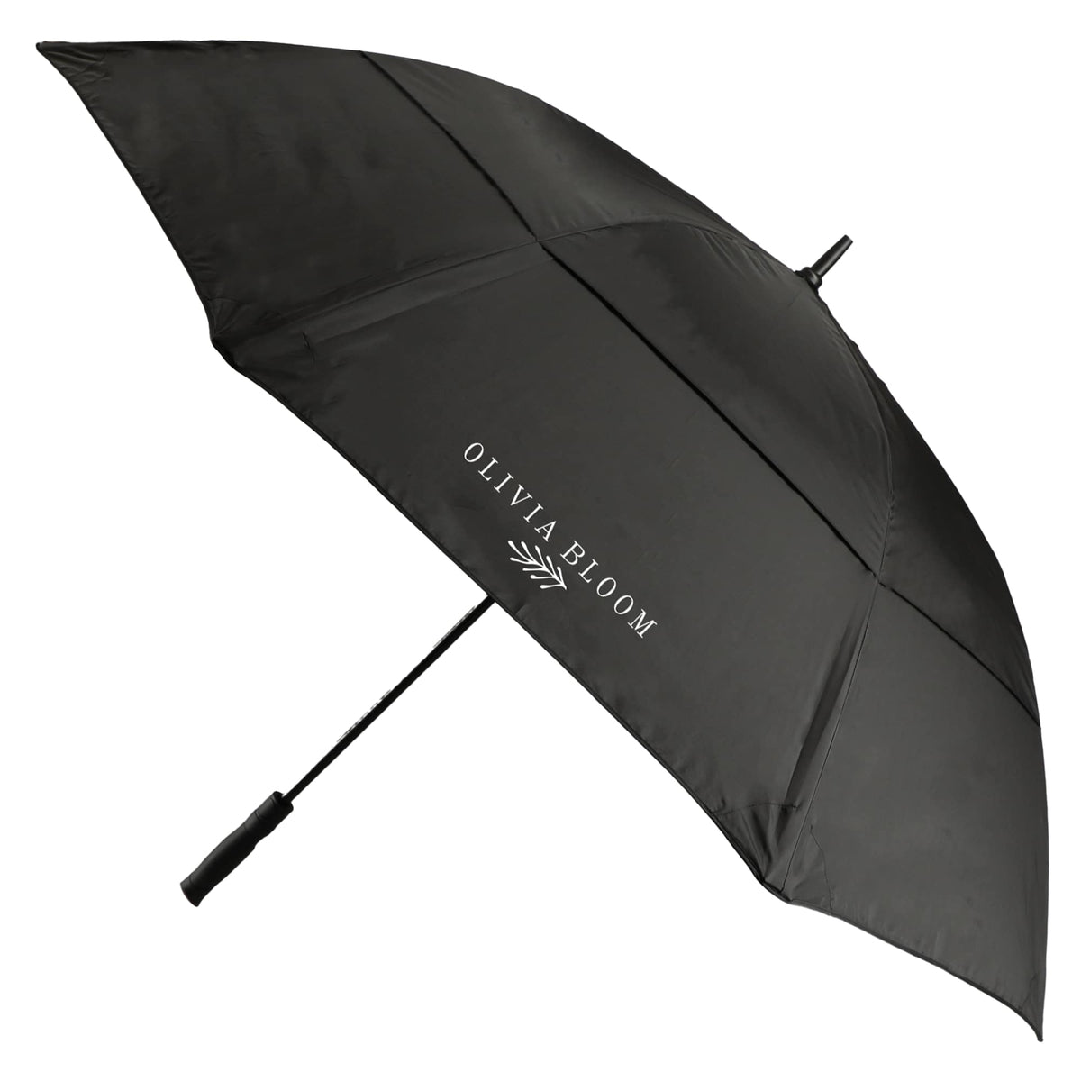 Totes Titan Vented Golf Umbrella in Recycled PET, 60 Inches Transfer - Black - Left Side