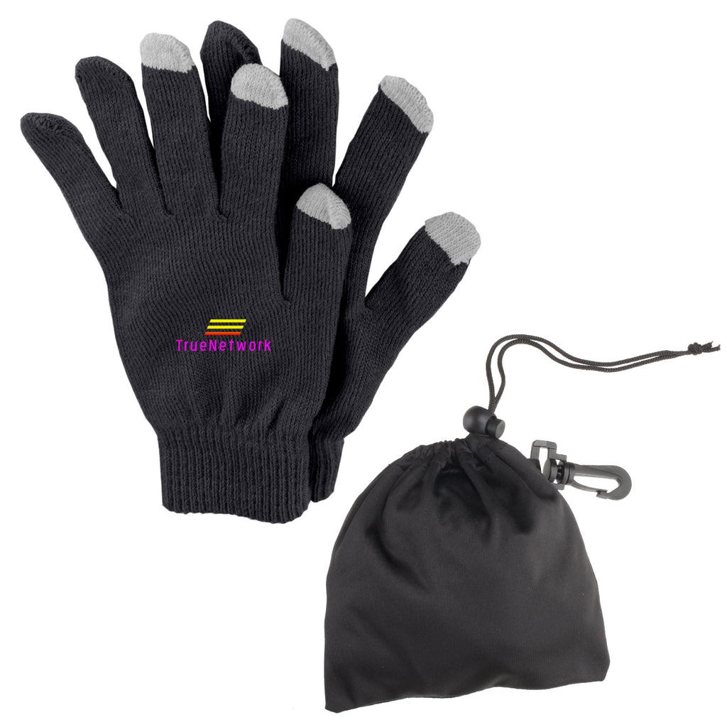 Touch Screen Gloves in a Pouch - Gray - Colorbrite