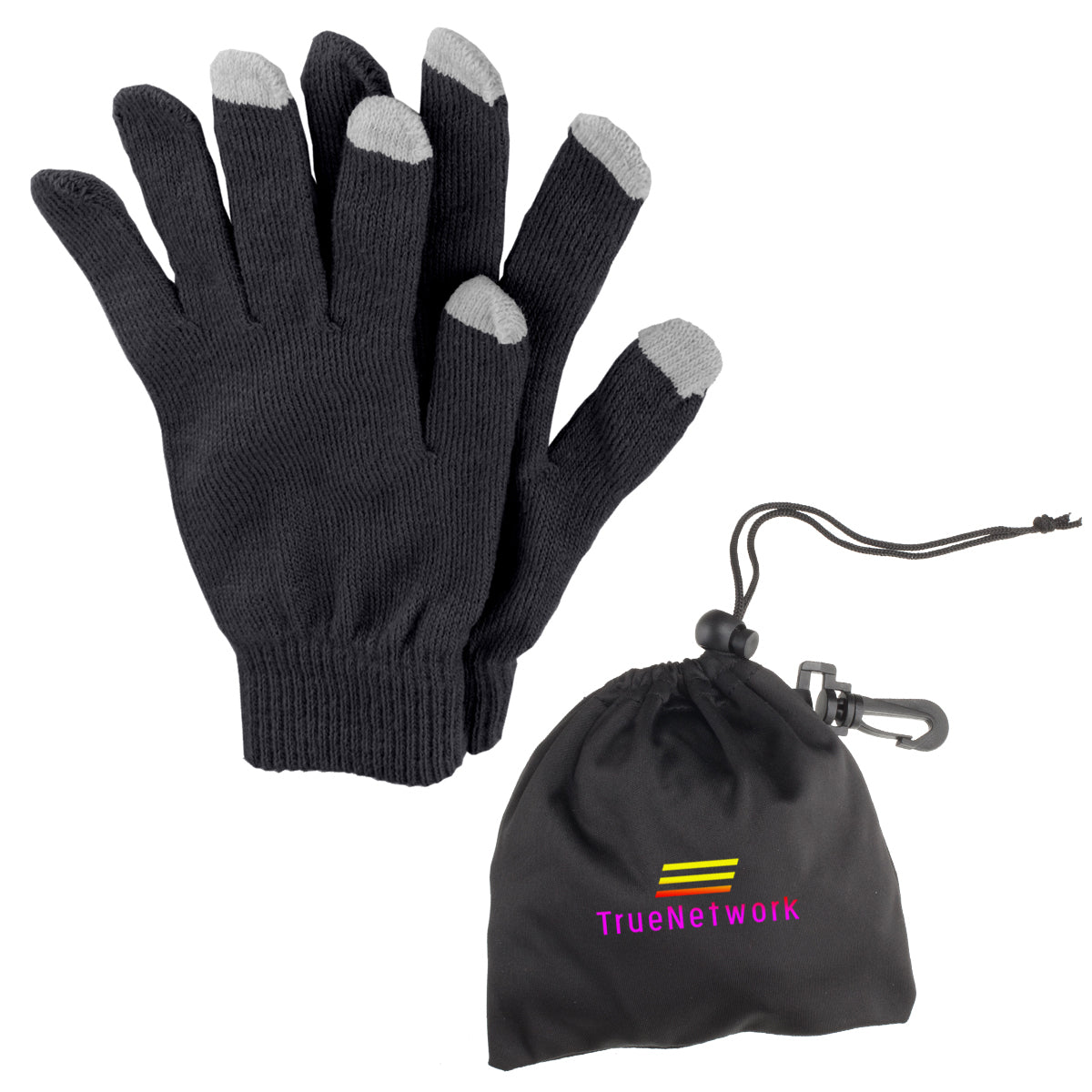 Touch Screen Gloves in a Pouch - Gray - Colorbrite