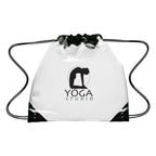 Touchdown Drawstring Backpack in Clear EVA - Clear with Black - Silk Screen