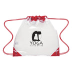 Touchdown Drawstring Backpack in Clear EVA - Red - Silk Screen