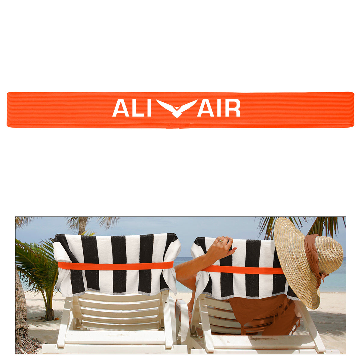 Towel Holder Band for Chairs - Orange - Silk Screen