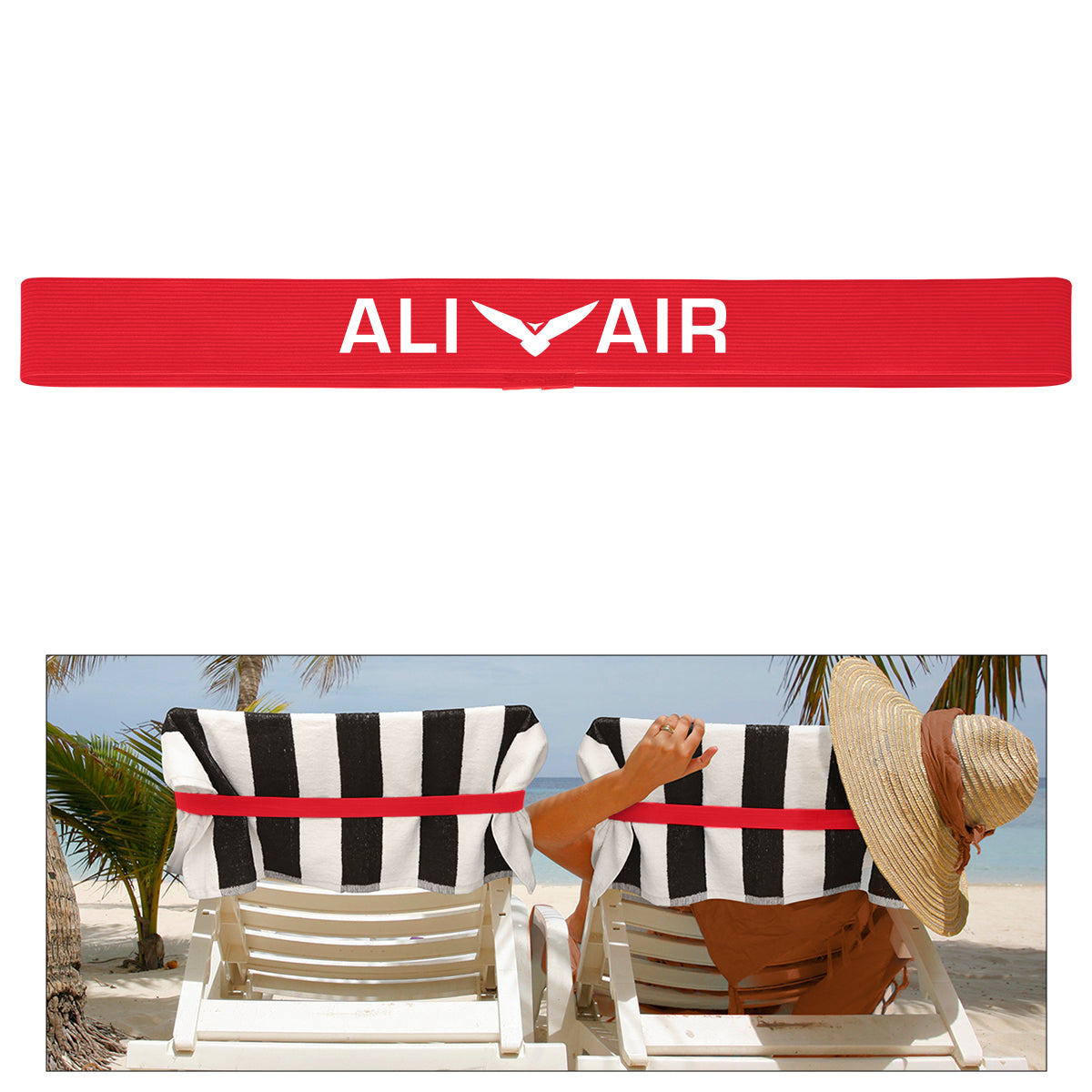 Towel Holder Band for Chairs - Red - Silk Screen