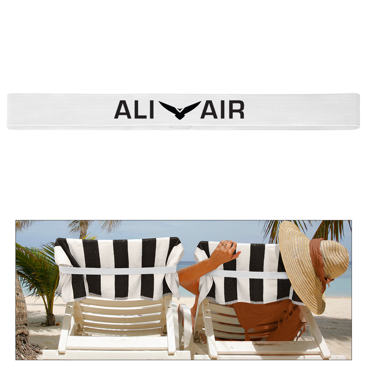 Towel Holder Band for Chairs - White - Silk Screen