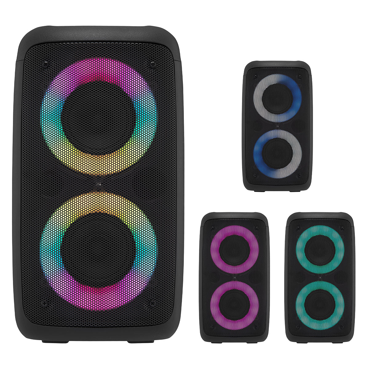 Tower Speaker with Phone Holder, Wireless Full Color - Black - Lights