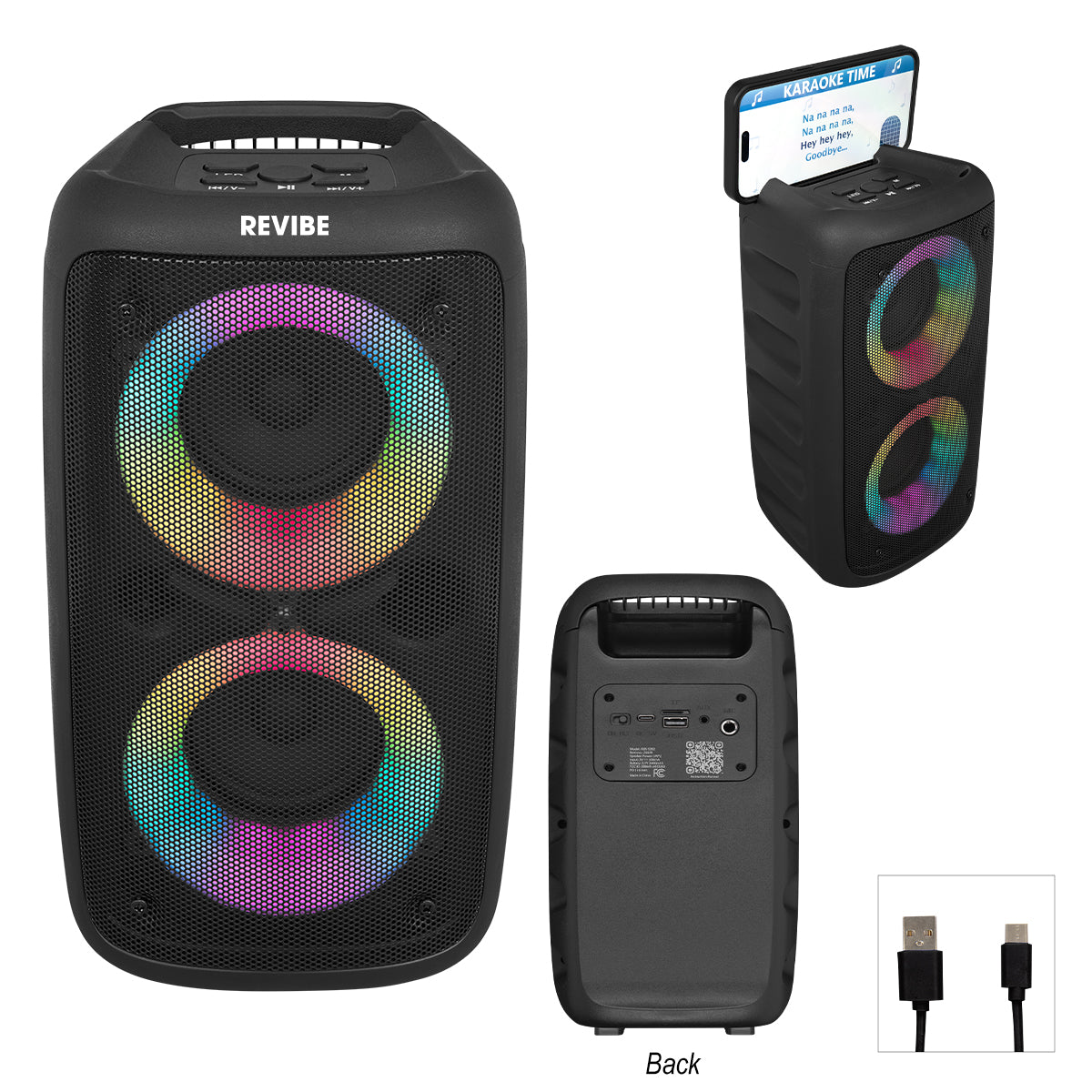 Tower Speaker with Phone Holder, Wireless Full Color - Pad Print