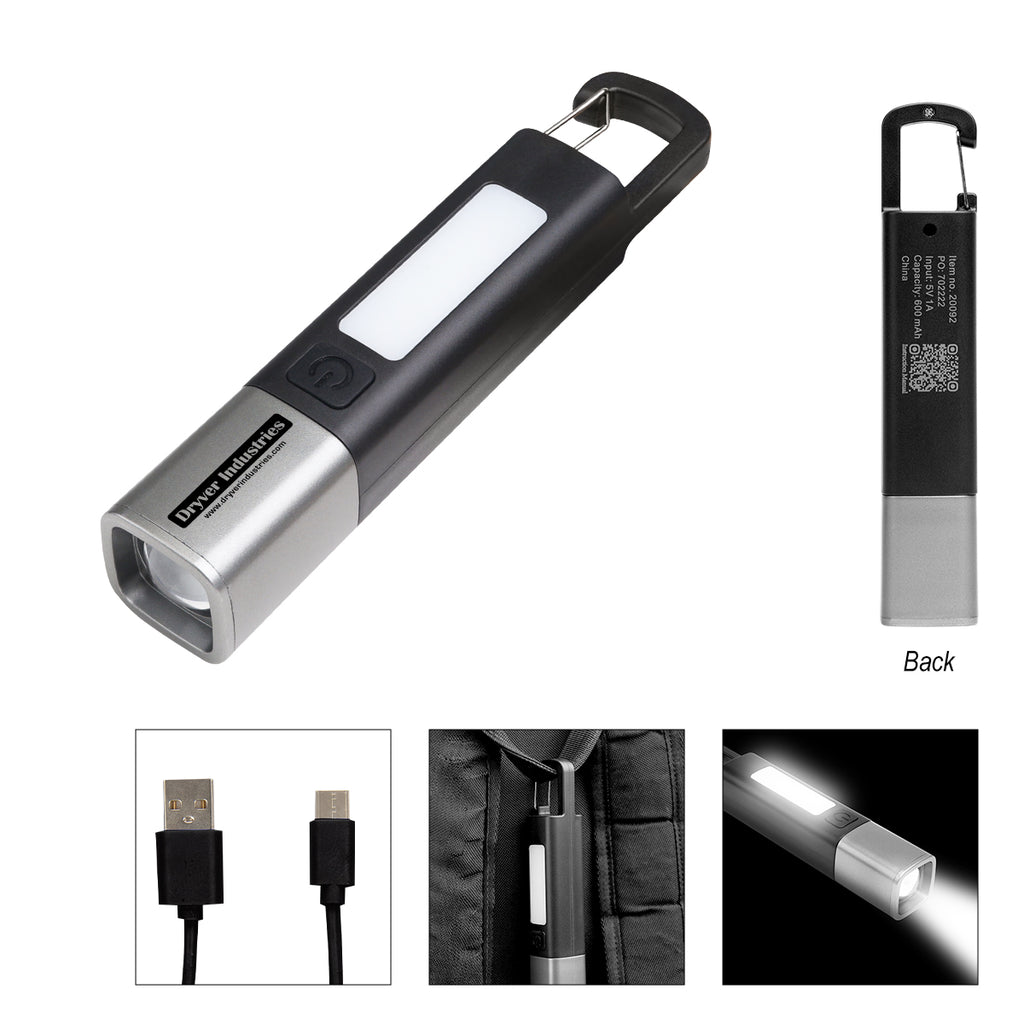 Trailblazer COB Flashlight, Rechargeable - Pad Print