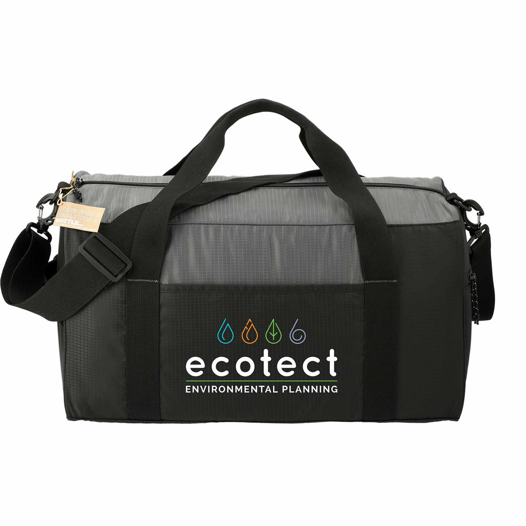 Trailhead Duffel Bag in Recycled Nylon Ripstop - Black/Gray - Front