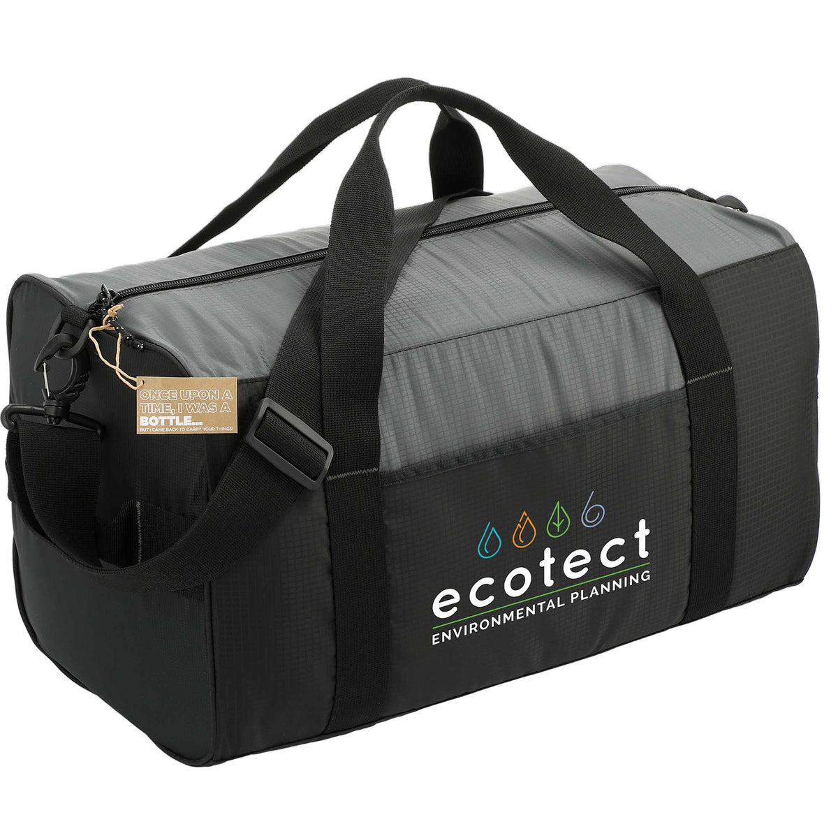 Trailhead Duffel Bag in Recycled Nylon Ripstop - Black/Gray - Right Angle 2
