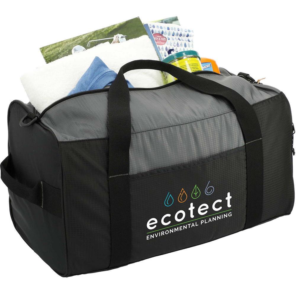 Trailhead Duffel Bag in Recycled Nylon Ripstop - Black/Gray - Right Angle