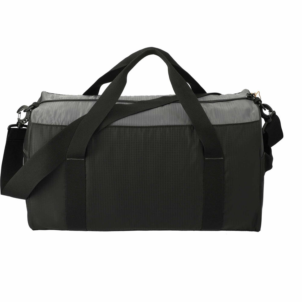 Trailhead Duffel Bag in Recycled Nylon Ripstop Transfer - Black/Gray - Back